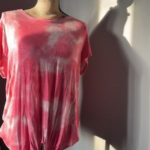 NWOT pink tie dye tshirt with tied knot